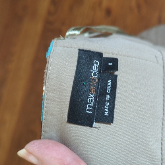 Max And Cleo 100% Silk Flowy Blue/White Floral Babydoll Strapless Dress Sz S - Picture 9 of 12